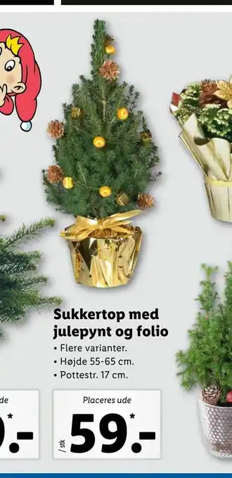 Let-Køb Sukkertop med julepynt og folio tilbud