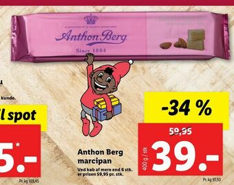 Let-Køb Anthon Berg marcipan tilbud