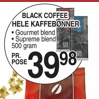 ABC Lavpris Black coffee hele kaffebønner tilbud