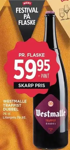 MENY WESTMALLE TRAPPIST DUBBEL tilbud
