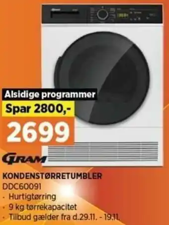 Power Kondenstørretumbler DDC60091 tilbud
