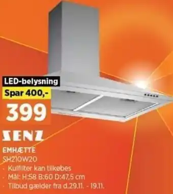 Power Emhætte SH210W20 tilbud