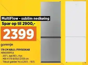 Power Gorenje 179 Cm Køle-/ Fryseskab tilbud