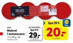 Lidl Makrel i tomatsauce tilbud