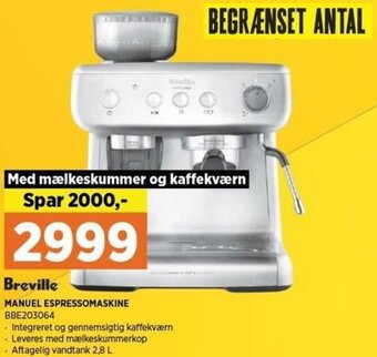 Power Manuel Espressomaskine BBE203064 tilbud