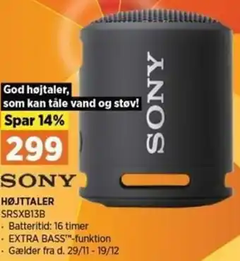 Power Højttaler SRSXB13B tilbud