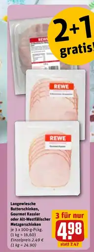 REWE DE Langewiesche butterschinken, gourmet kassler oder alt-westfälischer metzgerschinken tilbud