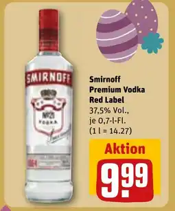 REWE DE SMIRNOFF Premium vodka red label tilbud