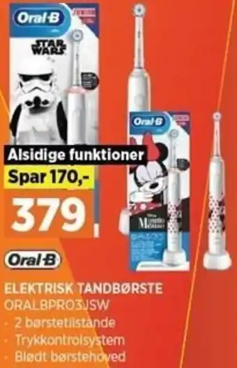 Power Elektrisk Tandbørste ORALBPRO3JSW tilbud