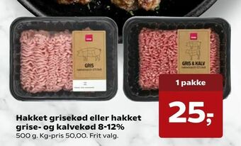 Dagli'Brugsen Hakket grisekød eller hakket grise- og kalvekød 8-12% tilbud