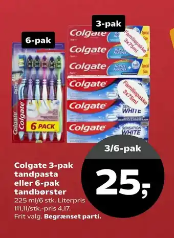 Kvickly Colgate 3-pak tandpasta eller tandbørster tilbud