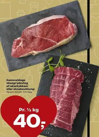 Gammeldags oksegrydesteg af oksetykkam eller oksebovklump