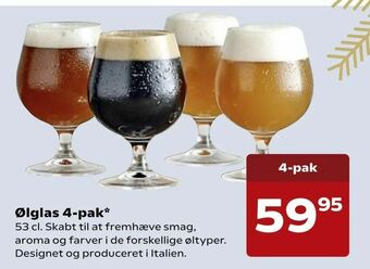 Kvickly Ølglas 4-pak tilbud