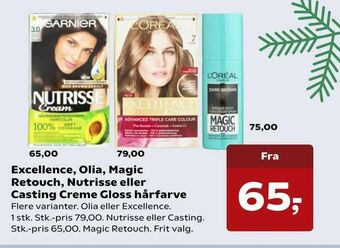 Excellence, Olia, Magic Retouch, Nutrisse eller Casting Creme Gloss hårfarve