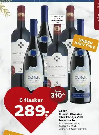 Kvickly Cecchi Chianti Classico eller Canaja Villa Annaberta tilbud