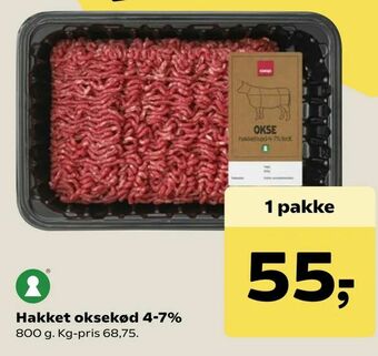 Kvickly Hakket oksekød 4-7% tilbud