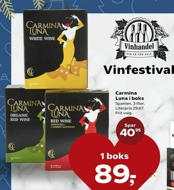 Kvickly Carmina Luna i boks tilbud