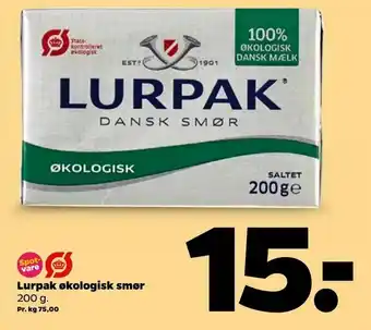 Netto Lurpak økologisk smør tilbud