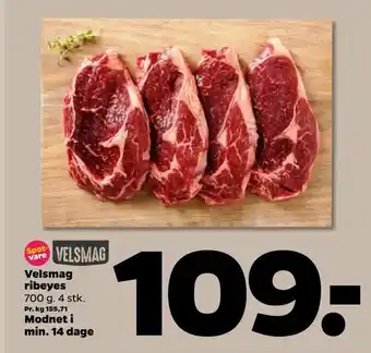 Netto Velsmag ribeyes Modnet i min. 14 dage tilbud