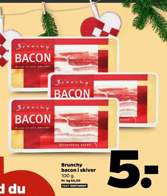 Netto Brunchy bacon i skiver tilbud