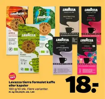 Netto Lavazza tierra formalet kaffe eller kapsler tilbud