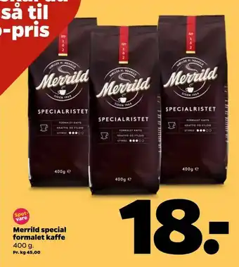 Netto Merrild special formalet kaffe tilbud