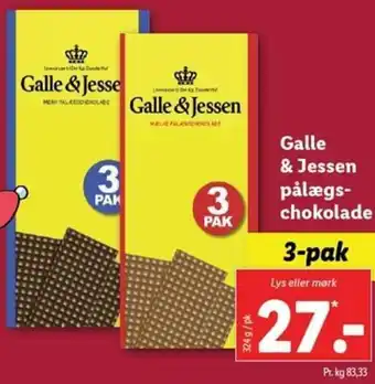 Lidl Galle & Jessen Pålægs Chokolade 324 g tilbud