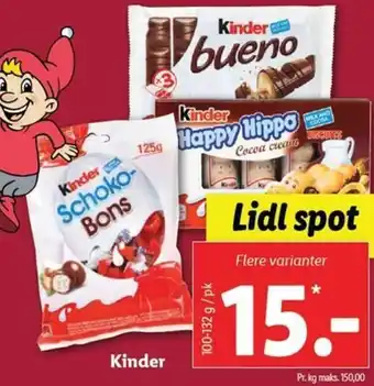 Lidl Kinder 100-132 g tilbud