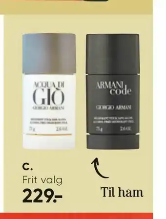 Bilka Armani Acqua Di Gio eller Code deodorant tilbud