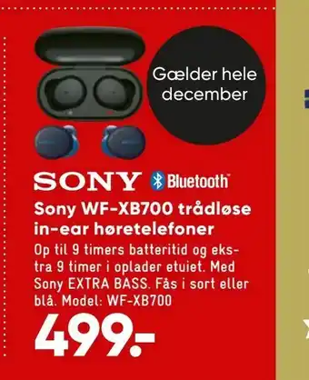 Sony WF-XB700 trådløse in-ear høretelefoner