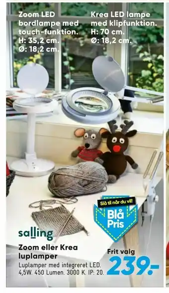 Bilka Zoom eller Krea luplamper tilbud