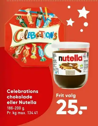 Celebrations chokolade eller Nutella