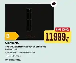 Skousen KOGEPLADE MED INDBYGGET EMHÆTTE ED711HQ26E tilbud