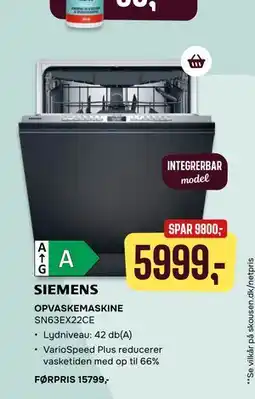 Skousen OPVASKEMASKINE SN63EX22CE tilbud