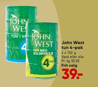 Bilka John West tun 4-pak tilbud