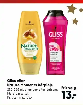 Gliss eller Nature Moments hårpleje