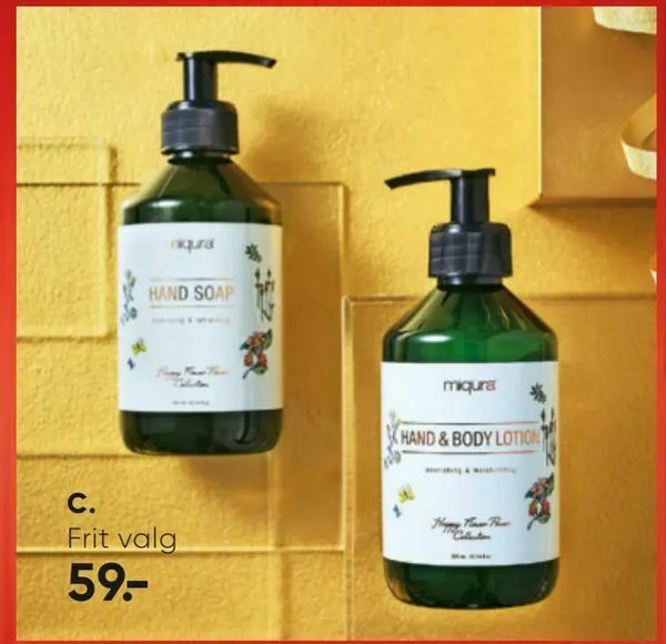 Miqura håndsæbe eller hånd og bodylotion tilbud hos Bilka