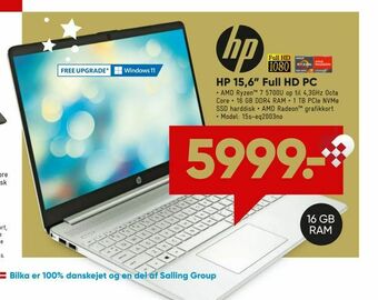 Bilka HP 15,6" Full HD PC tilbud