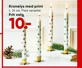 Bilka Kronelys med print tilbud