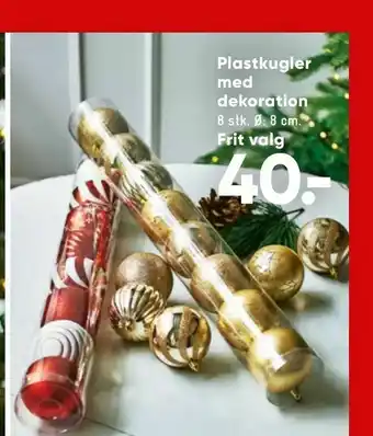 Bilka Plastkugler med dekoration tilbud