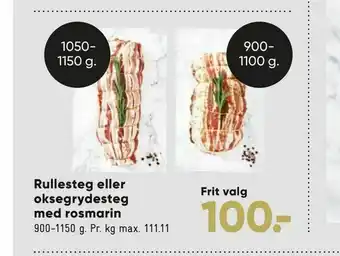 Rullesteg eller oksegrydesteg med rosmarin
