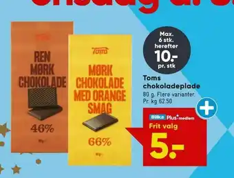 Bilka Toms chokoladeplade tilbud