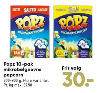 Bilka Popz 10-pak mikrobølgeovns popcorn tilbud