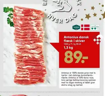 Bilka Antonius dansk flæsk i skiver 1,3 kg tilbud