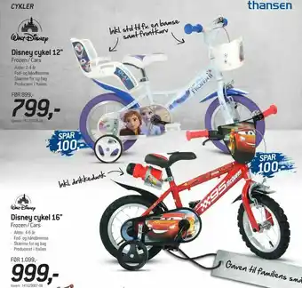 Thansen Disney cykel 12" tilbud