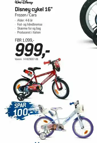 Thansen Disney cykel 16" tilbud