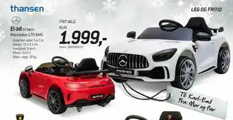 Thansen El-bil til børn Mercedes GTR AMG tilbud