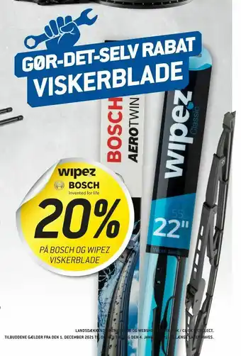 Thansen Bosch og wipez viskerblade tilbud
