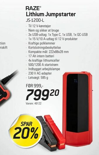 Thansen Lithium Jumpstarter tilbud