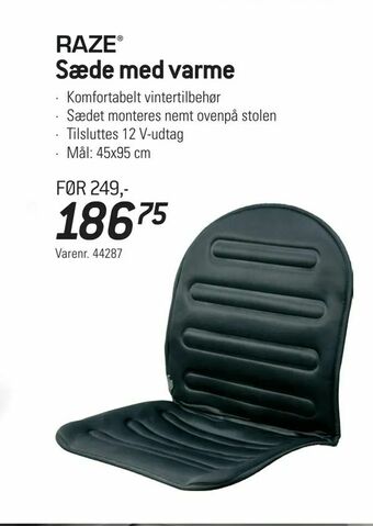 Sæde med varme